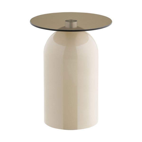 Apvalios formos šoninis stalas su stikliniu stalviršiu ø 40 cm Ravello – House Nordic-image-2