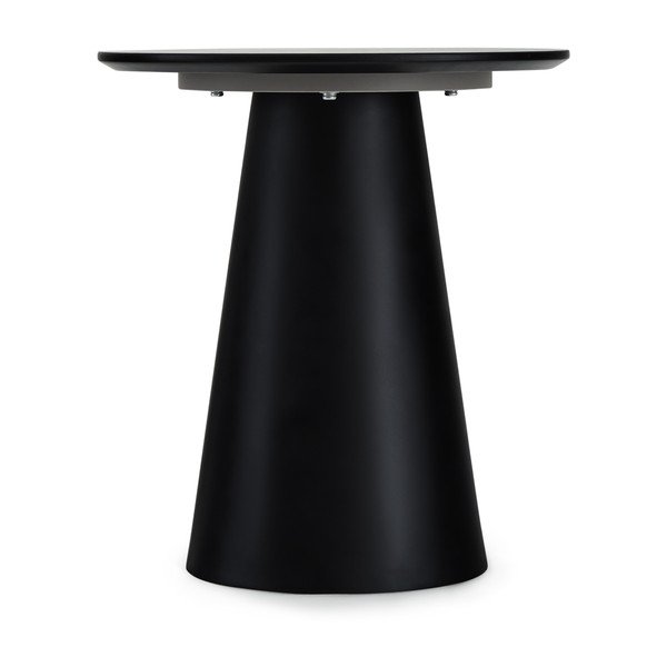 Kavos staliukas juodos spalvos/tamsiai pilkos spalvos su marmuro dekoro stalviršiu ø 45 cm Tango – Furnhouse-image-2