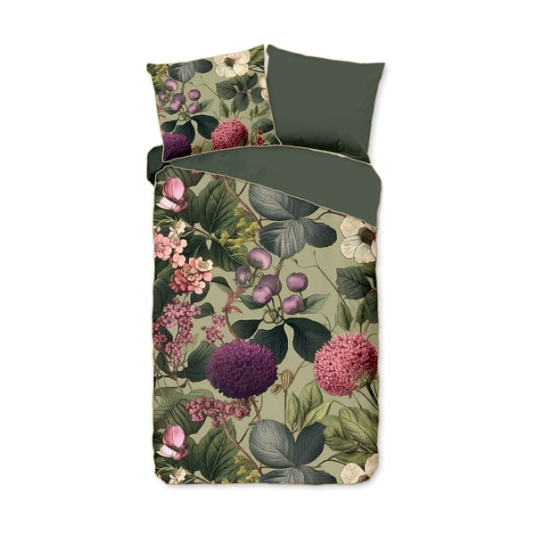 Khaki spalvos iš satino medvilnės viengulė/itin ilga patalynė 140x220 cm Onaz – Descanso