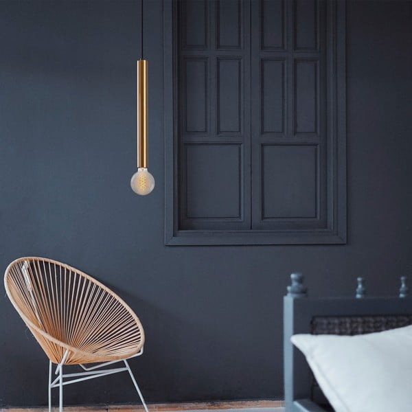 Kabantis šviestuvas auksinės spalvos ø 4 cm su metaliniu gaubtu Tempo – Opviq lights-image-1