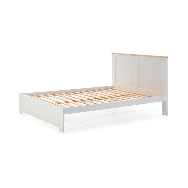 Balta dvigulė lova Marceric Akira, 160 x 200 cm