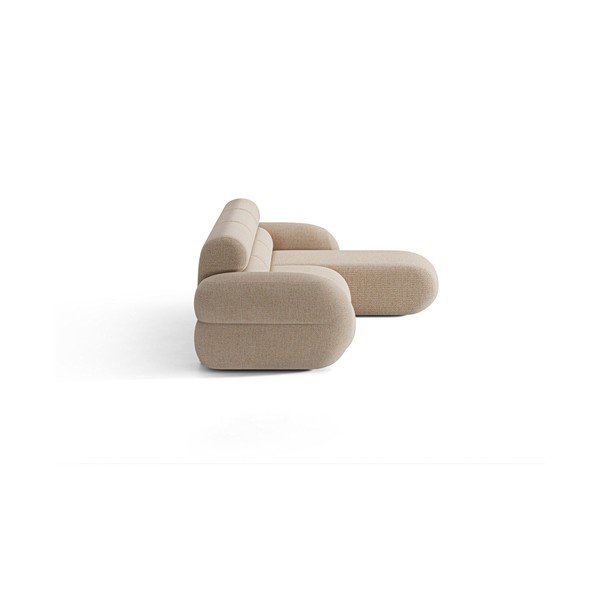 Smėlio spalvos kampinė sofa iš šenilinio audinio (su dešiniuoju kampu/su gultu) Neo – Micadoni -image-2