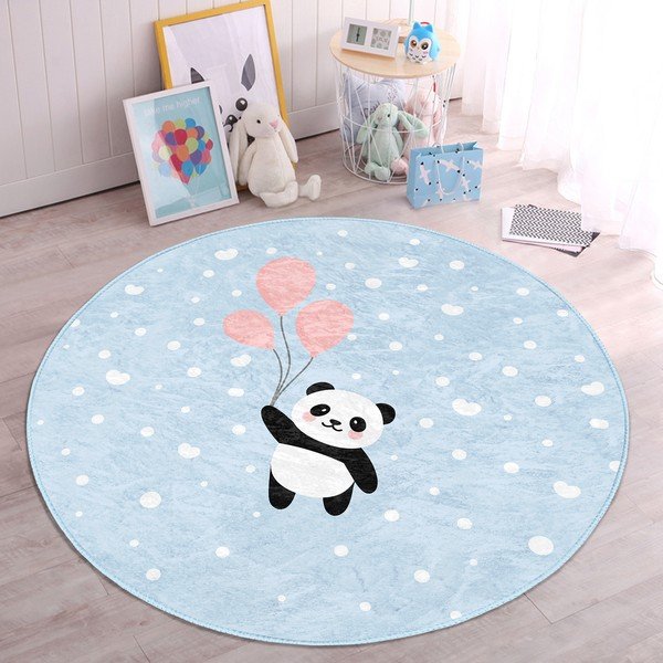 Vaikiškas kilimas šviesiai mėlynos spalvos ø 80 cm Comfort – Mila Home-image-2