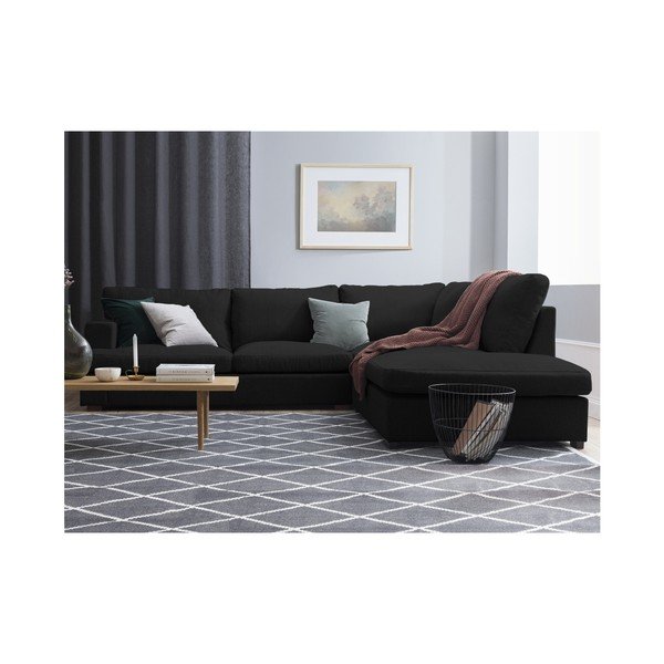 Juoda kampinė sofa "Windsor & Co Sofas Daphne", dešinysis kampas-image-3