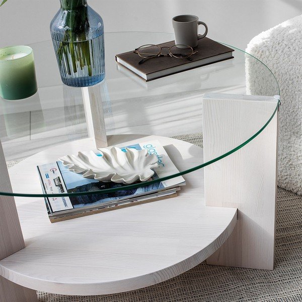 Baltas apvalus kavos staliukas ø 75 cm Mondo - Neostill-image-3