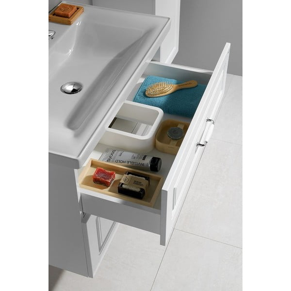 Pakabinama spintelė be kriauklės baltos spalvos 76,5x60 cm Favolo – Sapho-image-3