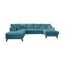 Turkio spalvos U formos sofa-lova Miuform Charming Charlie, kairysis kampas
