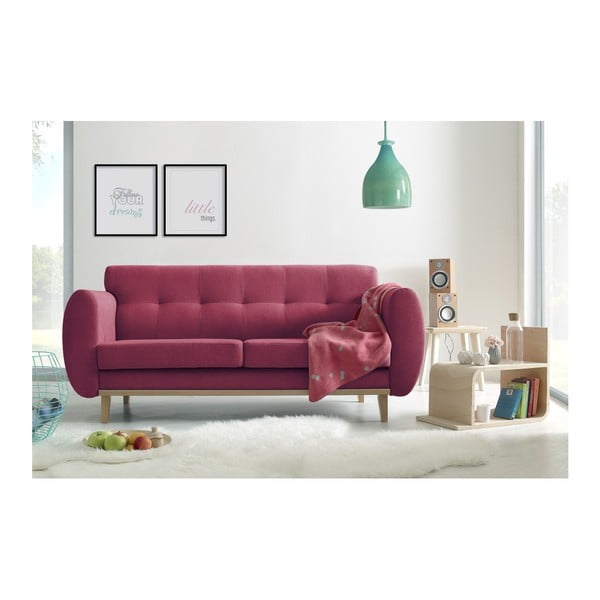 Raudona dvivietė sofa "Bobochic Paris Viking