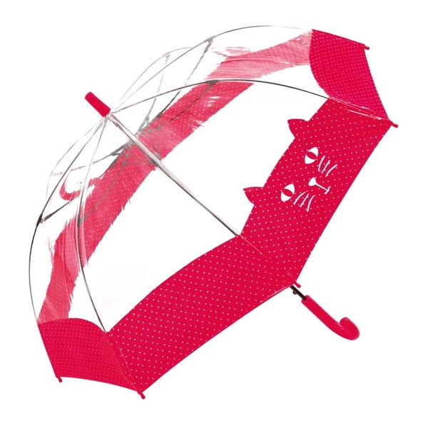 Vaikiškas permatomas skėtis su raudonomis detalėmis "Birdcage Chat", ⌀ 74 cm