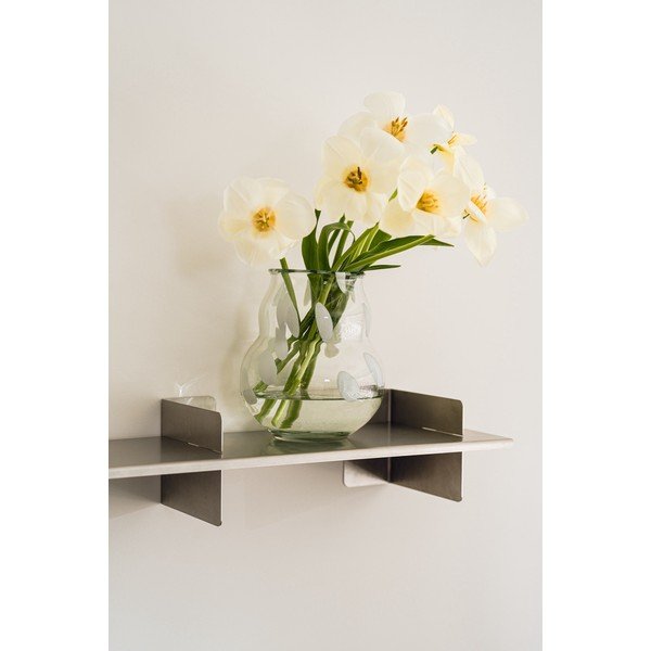 Baltos spalvos iš stiklo  rankų darbo vaza (aukštis 22 cm) Dam – noo.ma-image-1