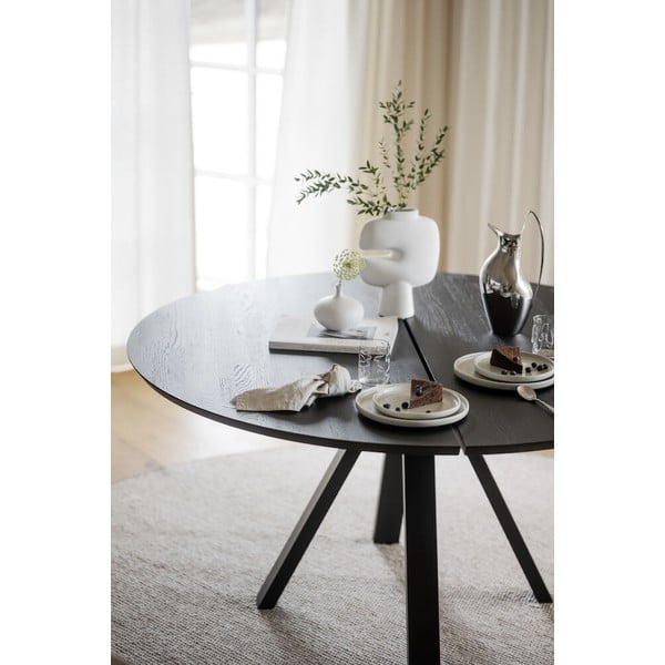 Apvalus valgomojo stalas su ąžuoliniu stalviršiu 150x150 cm Carradale - Rowico-image-1