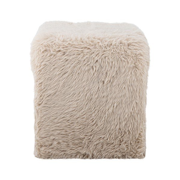 Smėlio spalvos pufas iš dirbtinio kailio Bobbie – Bloomingville-image-3