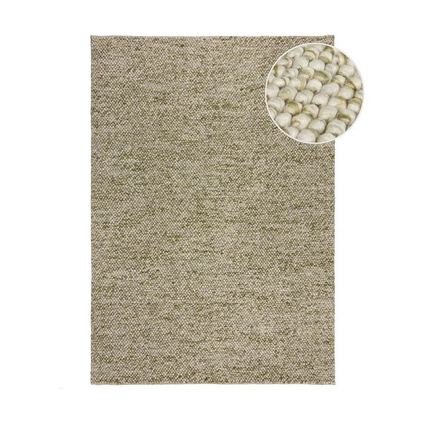 Rankų darbo iš vilnos mišinio kilimas khaki spalvos 80x150 cm Minerals – Flair Rugs