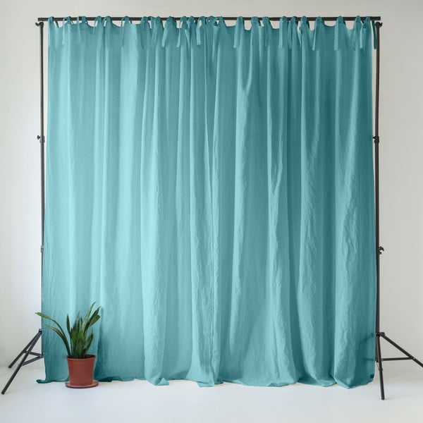 Turkio spalvos iš lino užuolaida 140x170 cm Coastal Blue – Linen Tales