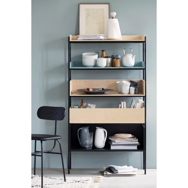 Popierinių rankšluosčių laikiklis iš ąžuolo medienos su balto porceliano detalėmis Kähler Design Hammershoi-image-4