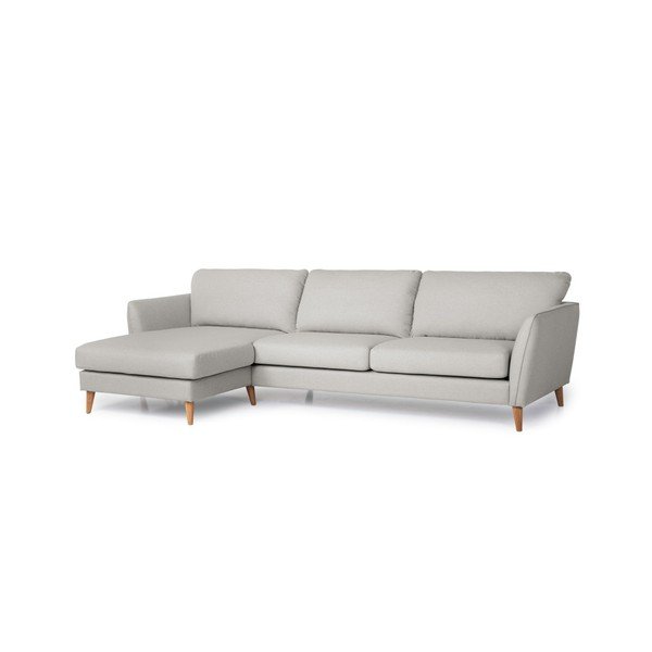 Šviesios smėlio spalvos kampinė sofa Scandic Paris, kairysis kampas-image-3