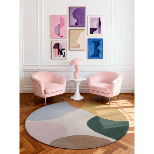 Rankų darbo iš vilnos apvalios formos kilimas ø 160 cm Hackney Clarissa – Ted Baker-image-1