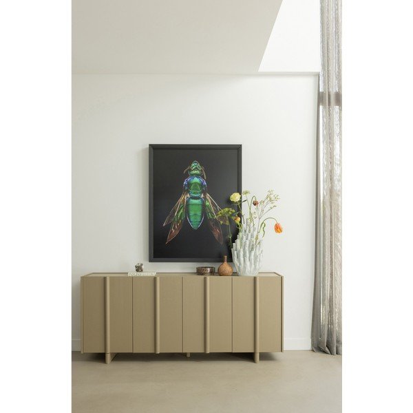 Žema šoninė spintelė smėlio spalvos iš pušies masyvo 200x85 cm Basu – WOOOD-image-1