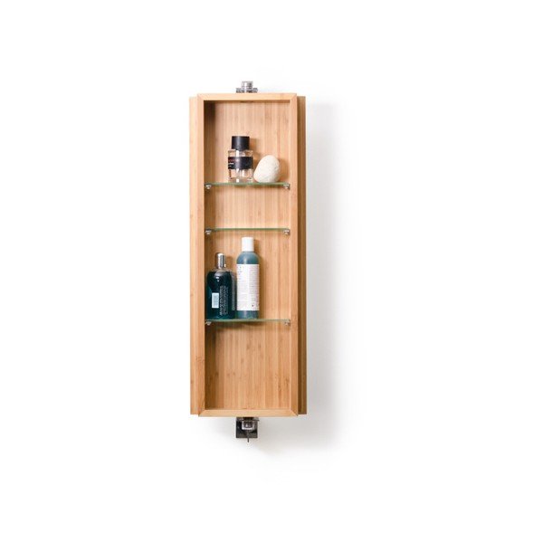 Bambukinė vonios kambario spintelė su veidrodžiu Wireworks Domain Bamboo, aukštis 71 cm-image-2