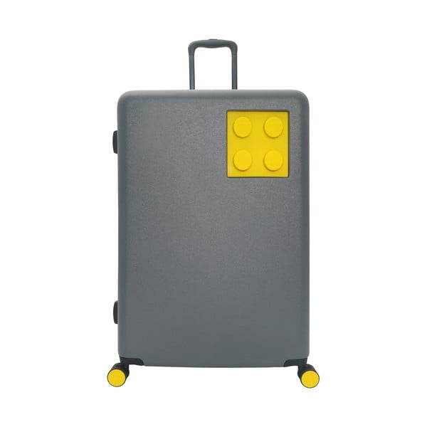 Pilkai geltonas LEGO® Urban 24 lagaminas ant ratukų su užraktu
