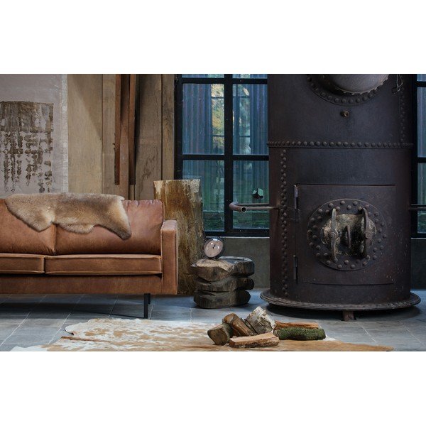 Rudos spalvos iš dirbtinės odos sofa 190 cm Rodeo – WOOOD-image-4