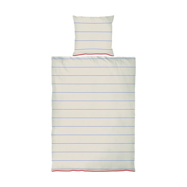 Iš satino medvilnės viengulė patalynė mėlynos spalvos/smėlio spalvos 140x200 cm Align – Mette Ditmer Denmark