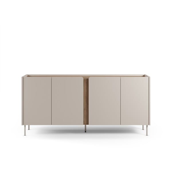 Šoninė spintelė kreminės spalvos/natūralios spalvos iš ąžuolo 180x82x40 cm Lucile – Marckeric