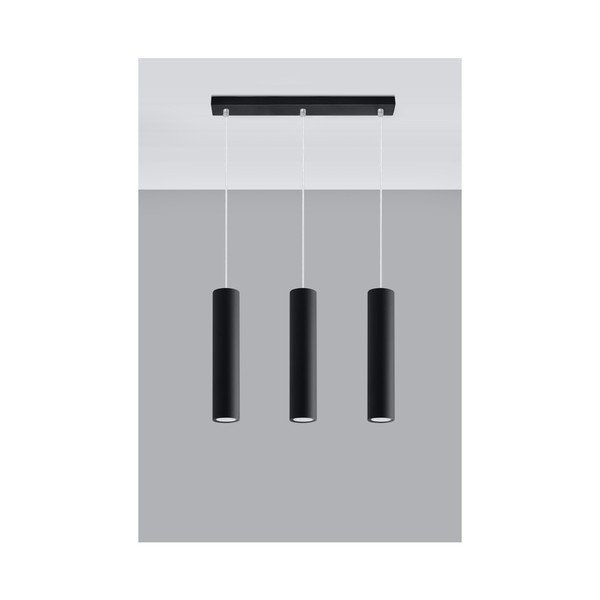 Juodos spalvos iš metalo kabantis šviestuvas Castro – Sollux-image-2