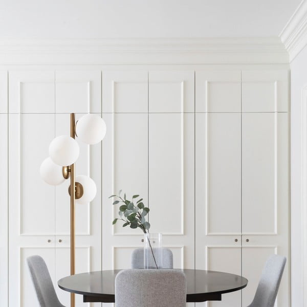 Pastatomas šviestuvas juodos spalvos/auksinės spalvos (aukštis 130 cm) su stiklo gaubtu Faze – Opviq lights-image-3