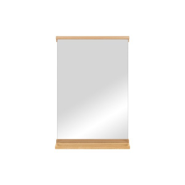 Sieninis veidrodis su lentyna su medžio masyvo rėmu 50x75 cm Lun – noo.ma