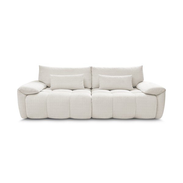 Baltos spalvos iš šenilinio audinio sofa 264 cm Ivane – Bobochic Paris