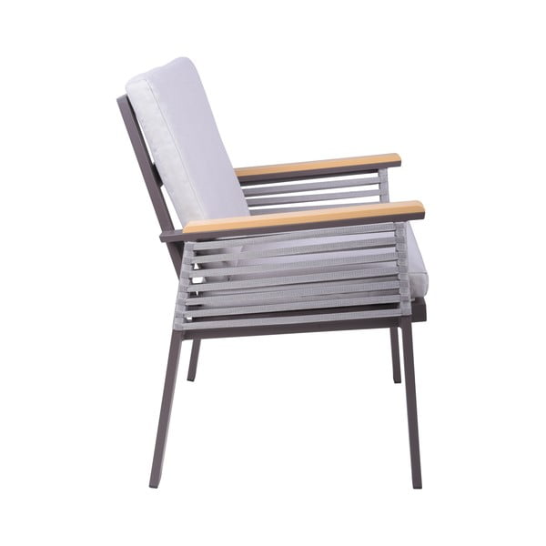 Šviesiai pilkos spalvos metalinis sodo krėslas Denia – Garden Pleasure-image-1
