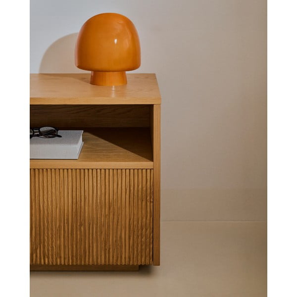Natūralios spalvos naktinis staliukas iš ąžuolo Helvine – Kave Home-image-3