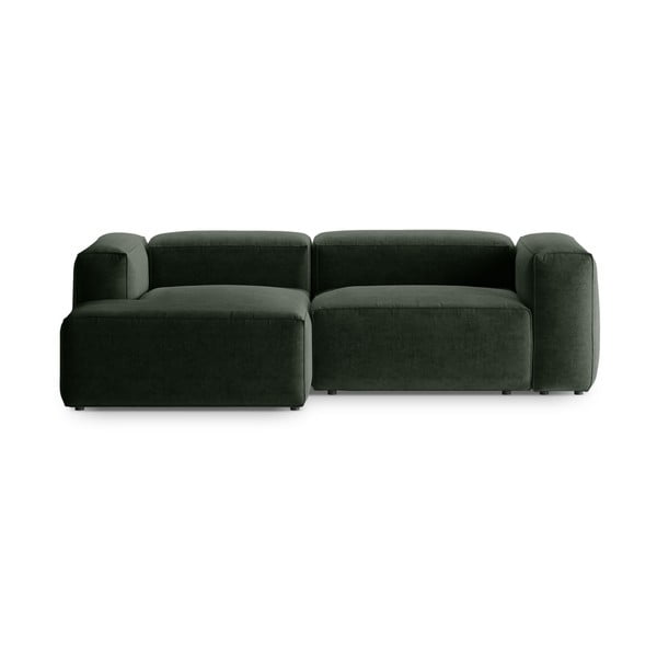 Žalios spalvos kampinė sofa (su kairiuoju kampu/su gultu) Bergamo – Cosmopolitan Design