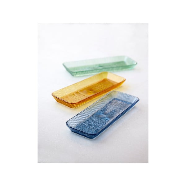 Serviravimo padėklas oranžinės spalvos iš stiklo  14x38 cm Kusintha – Bitz-image-3