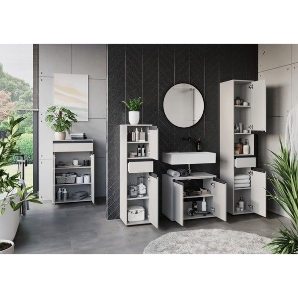 Aukšta vonios daiktadėžė pilkos spalvos 63x98 cm Lemont – Germania-image-4