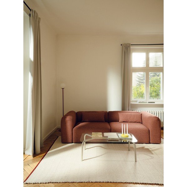 Rankų darbo raudonos spalvos/smėlio spalvos iš vilnos kilimas 170x240 cm Lenu – noo.ma-image-1