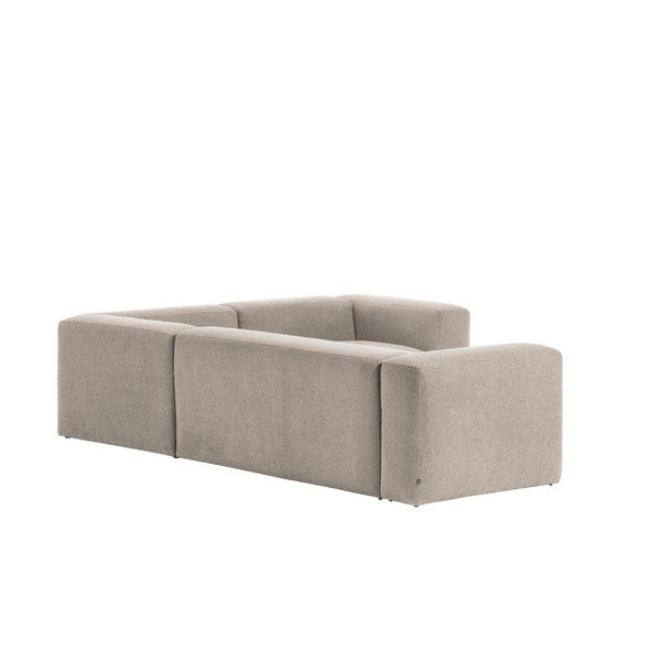 Smėlio spalvos kampinė sofa iš šenilinio audinio Blok – Kave Home-image-4
