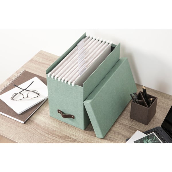 Žalios spalvos iš kartono biuro organizatorius dokumentams Johan Canvas Paper Laminate – Bigso-image-2