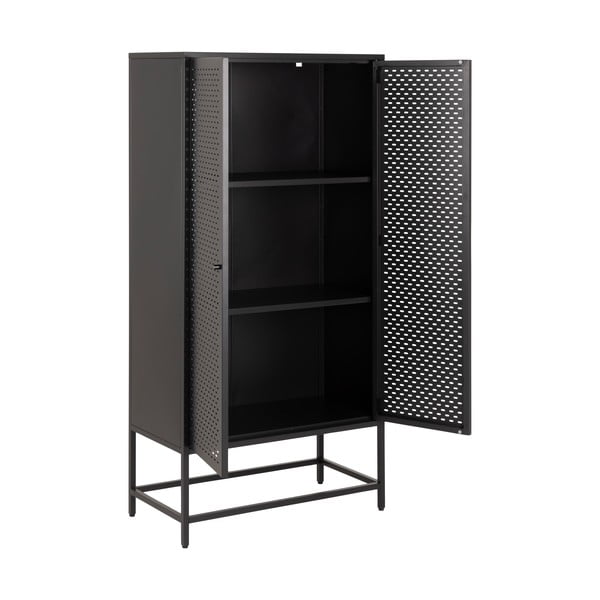 Iš metalo drabužių spinta juodos spalvos 80x160 cm Newcastle – Actona-image-3