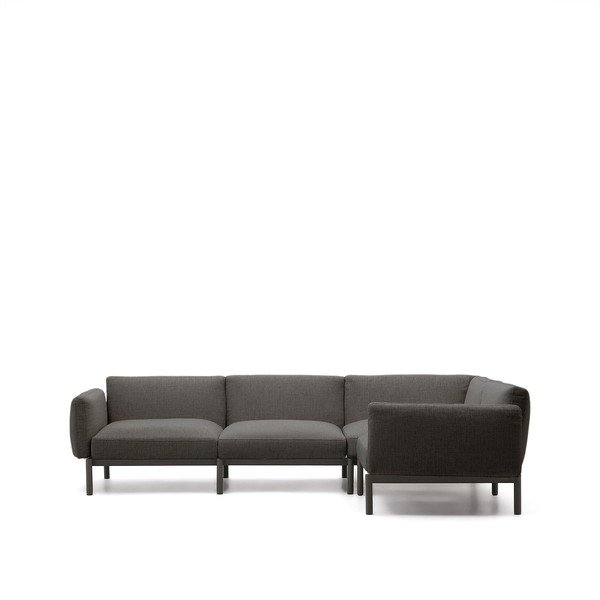 Tamsiai pilkos spalvos sodo modulinė sofa 292 cm Sorells – Kave Home-image-1