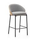 Pilkos spalvos/natūralios spalvos baro taburetė (sėdynės aukštis 65 cm) Eamy – Kave Home