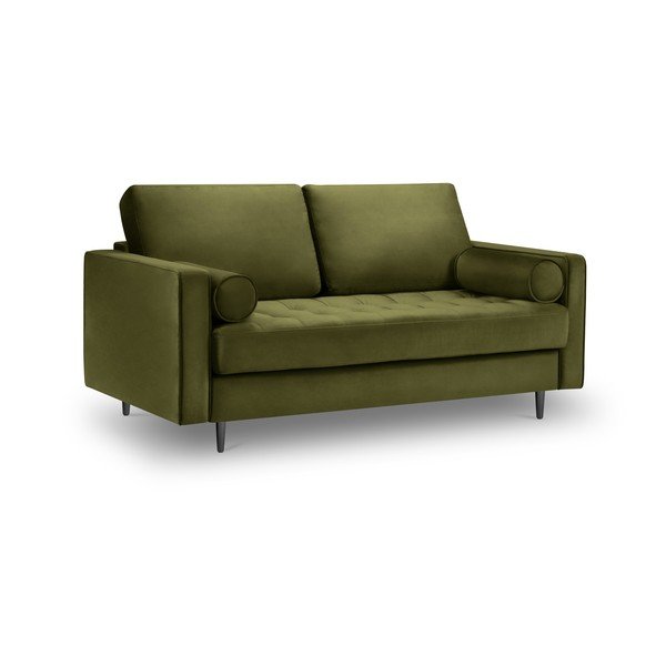 Alyvuogių žalios spalvos aksominė sofa Milo Casa Santo, 174 cm-image-2