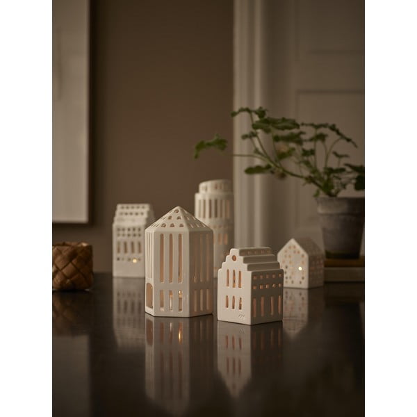 Baltas keraminis žibintas Kähler Design Galleria, aukštis 18,5 cm-image-3