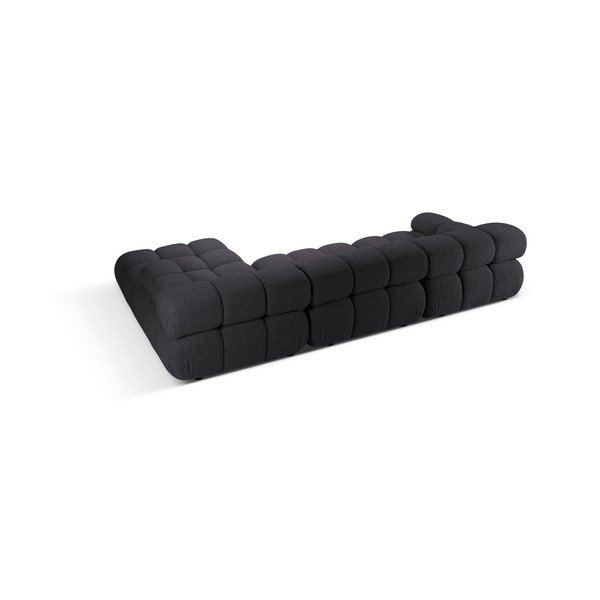 Iš boucle modulinė kampinė sofa antracito spalvos (su dešiniuoju kampu) Bellis – Micadoni Home-image-4