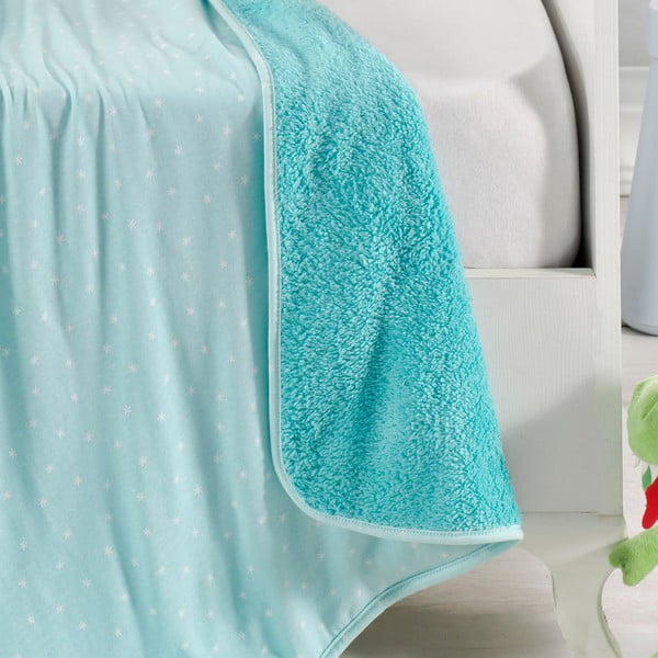 Turkio spalvos medvilninė vaikiška antklodė 100x80 cm Sunny - Mijolnir-image-1