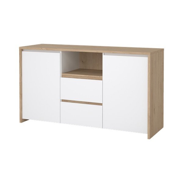 Baltos spalvos/natūralios spalvos šoninė spintelė iš ąžuolo 149x84x48 cm Next – Tvilum-image-4