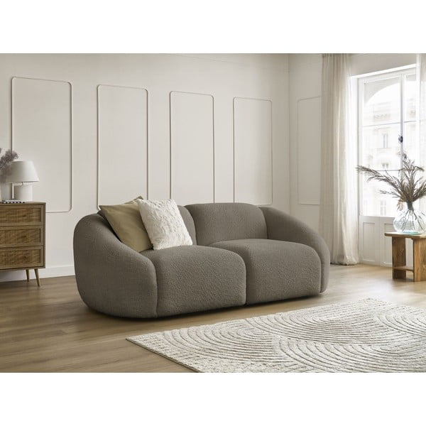 Iš boucle sofa pilkos spalvos/rudos spalvos 230 cm Tina – Bobochic Paris-image-1