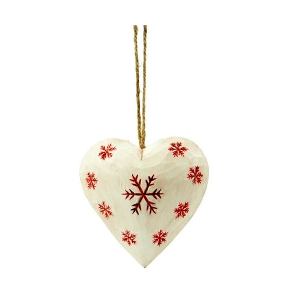 Baltos širdies formos pakabinama dekoracija "Antic Line Heart