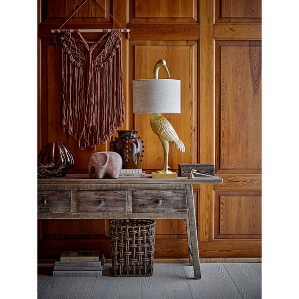 Stalinis šviestuvas auksinės spalvos (aukštis 73 cm) su tekstiliniu gaubtu Heron – Bloomingville-image-1